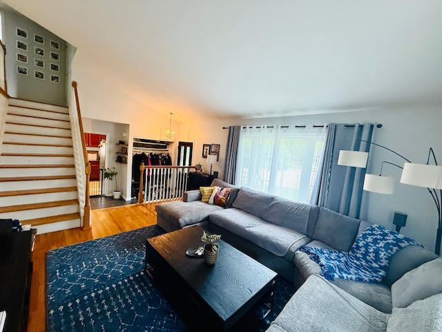 992 Key W Dr, Clawson, MI 48017 - living room featuring wood finished floors and stairs