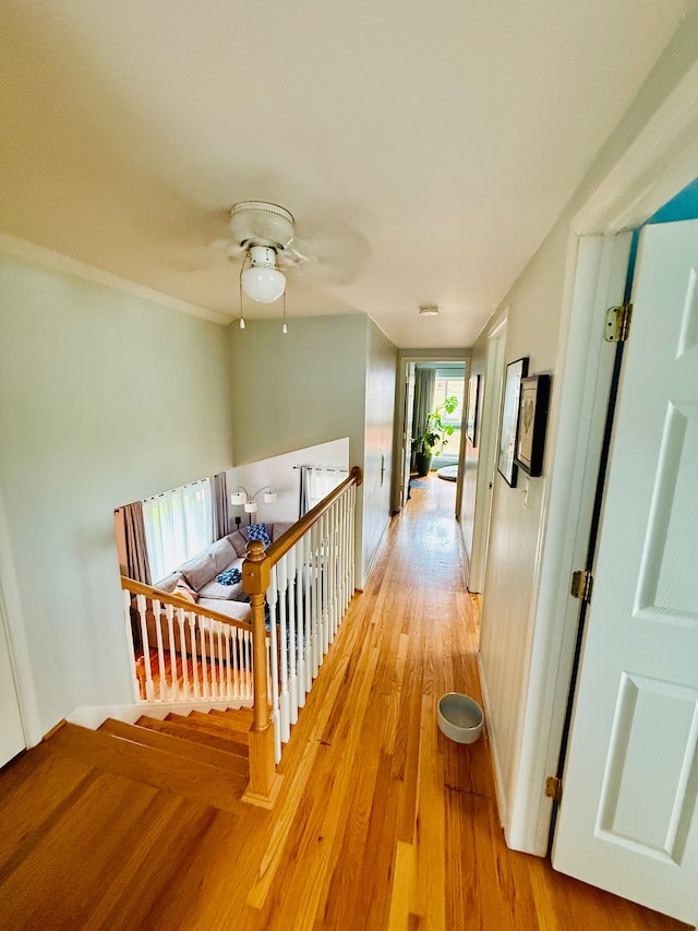 992 Key W Dr, Clawson, MI 48017 - hallway featuring an upstairs landing and light wood-style flooring