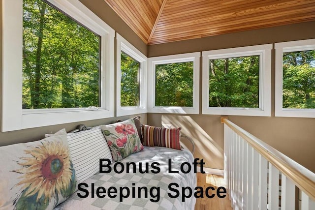 9366 E Locke Rd, Union Pier, MI 49129 - sunroom / solarium featuring plenty of natural light and wood ceiling