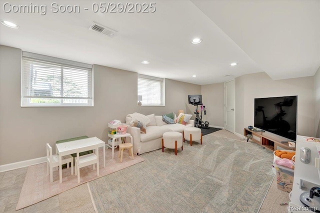 1227 Sycamore Dr, Rochester Hills, MI 48307 - living room with recessed lighting and baseboards