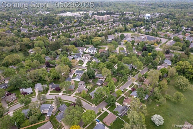 1227 Sycamore Dr, Rochester Hills, MI 48307 - aerial overview of property's location with nearby suburban area