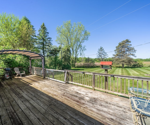 11589 Owosso Rd, Fowlerville, MI 48836 - deck featuring a lawn
