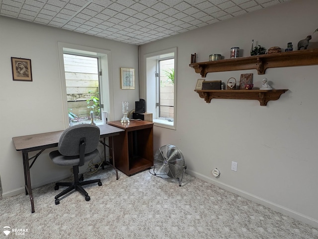 9419 Grandview Ct, Davison, MI 48423 - home office with carpet floors and baseboards