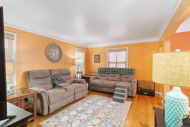 2270 23rd St, Wyandotte, MI 48192 - living area with wood finished floors and ornamental molding