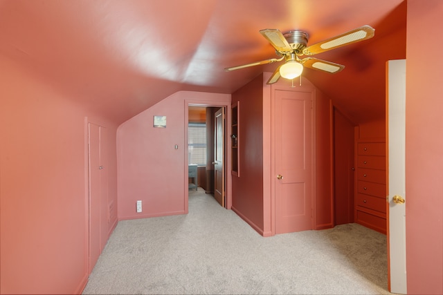 2270 23rd St, Wyandotte, MI 48192 - additional living space featuring lofted ceiling, a ceiling fan, and carpet floors