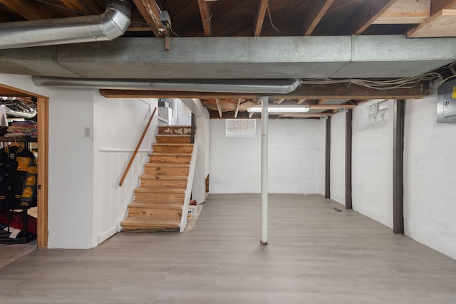 2270 23rd St, Wyandotte, MI 48192 - below grade area with stairs and wood finished floors