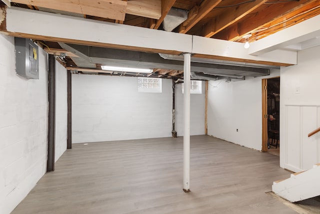 2270 23rd St, Wyandotte, MI 48192 - below grade area with electric panel and wood finished floors