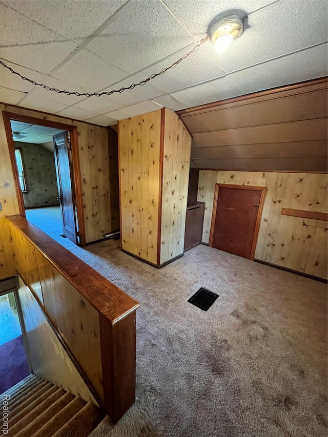 20711 Gaukler St, Saint Clair Shores, MI 48080 - bonus room with carpet flooring and wood walls