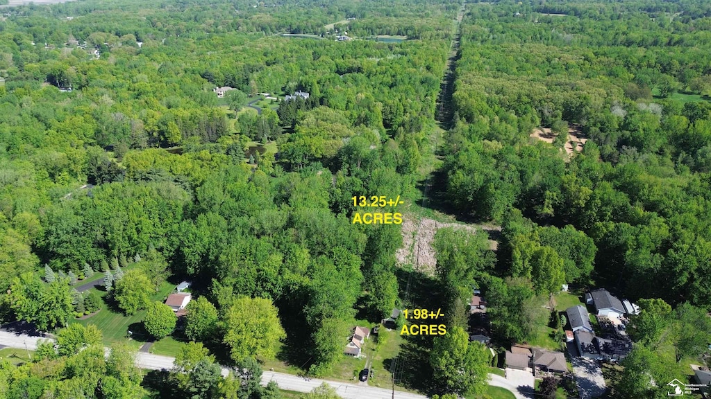 3540 W Temperance Rd, Lambertville, MI 48144 - aerial view of property's location with a heavily wooded area