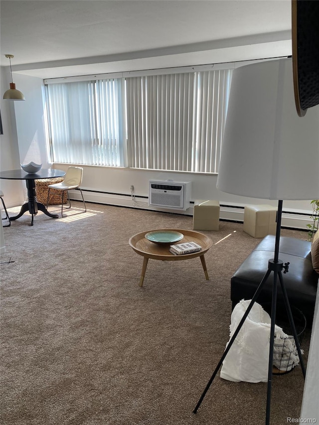 8900 E Jefferson Ave Unit 926, Detroit, MI 48214 - carpeted living area featuring a wall mounted AC