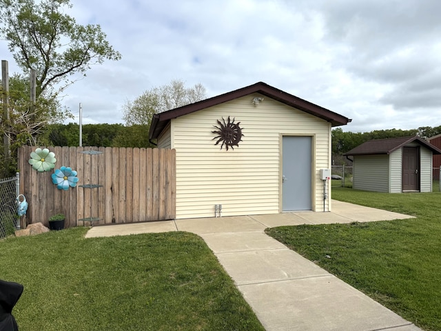 view of shed