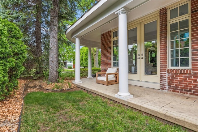 820 Hazel St, Birmingham, MI 48009 - view of yard featuring french doors and covered porch
