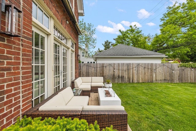 820 Hazel St, Birmingham, MI 48009 - view of yard featuring an outdoor living space and french doors