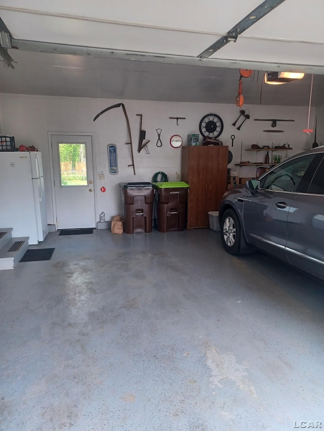 1186 Buckingham Ct, Adrian, MI 49221 - garage featuring freestanding refrigerator