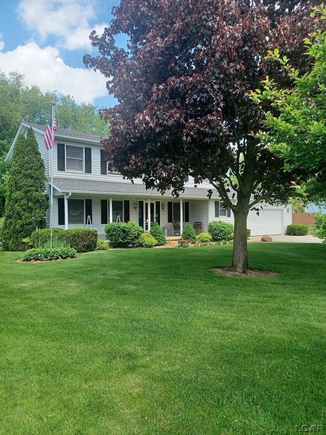 1186 Buckingham Ct, Adrian, MI 49221 - view of front of house with a front lawn, a garage, and roof with shingles