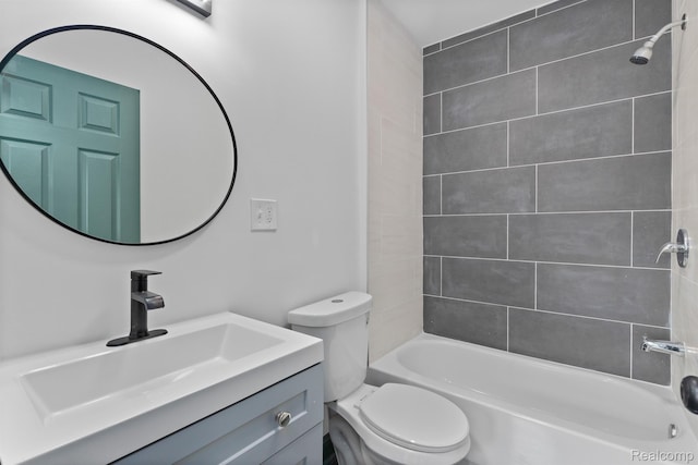 15781 Washburn St, Detroit, MI 48238 - bathroom featuring toilet, vanity, and shower / bathtub combination