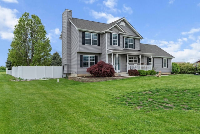 1600 Tuttle Rd, Mason, MI 48854 - traditional-style home with a chimney, a porch, and a shingled roof