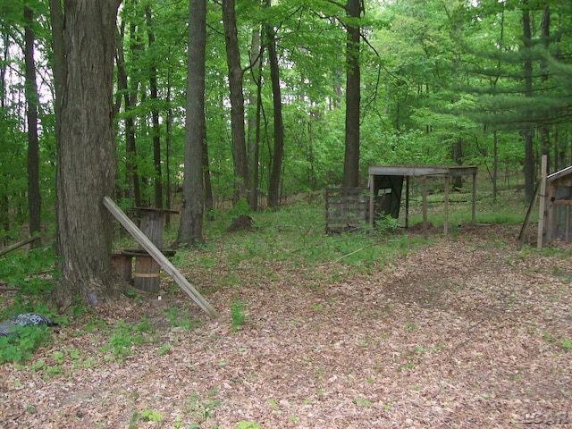 5300 State Rd, Hillsdale, MI 49242 - view of yard featuring a wooded view