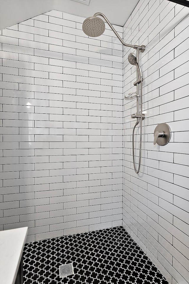 8282 W Harrison Rd, Mears, MI 49436 - bathroom featuring a tile shower