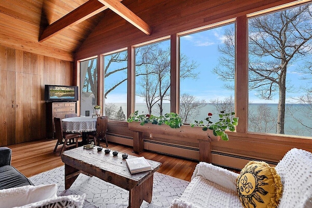 8282 W Harrison Rd, Mears, MI 49436 - sunroom / solarium featuring plenty of natural light and a water view