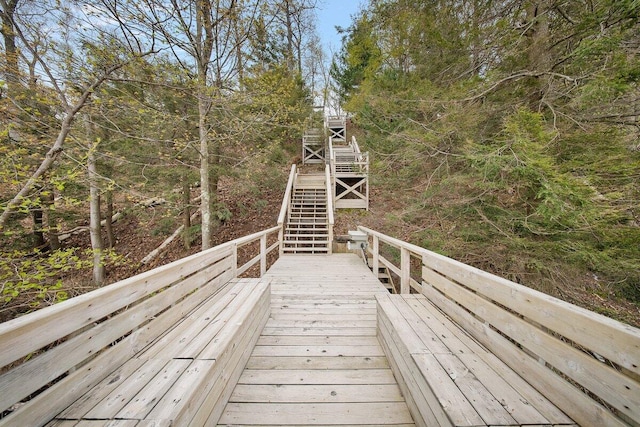 8282 W Harrison Rd, Mears, MI 49436 - wooden terrace with stairs