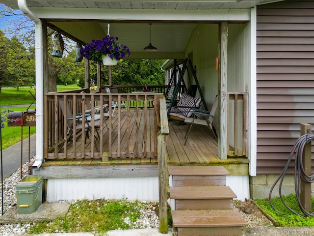 4200 Chapman Rd, Stockbridge, MI 49285 - view of wooden deck