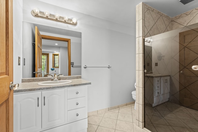 9997 Applegate Ln, Brighton, MI 48114 - bathroom featuring tile patterned flooring, toilet, and vanity