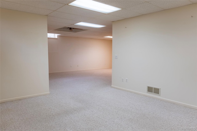 4359 Springbrook Dr, Swartz Creek, MI 48473 - unfurnished room with carpet, baseboards, and a drop ceiling