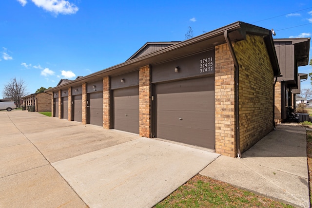 garage with central air condition unit