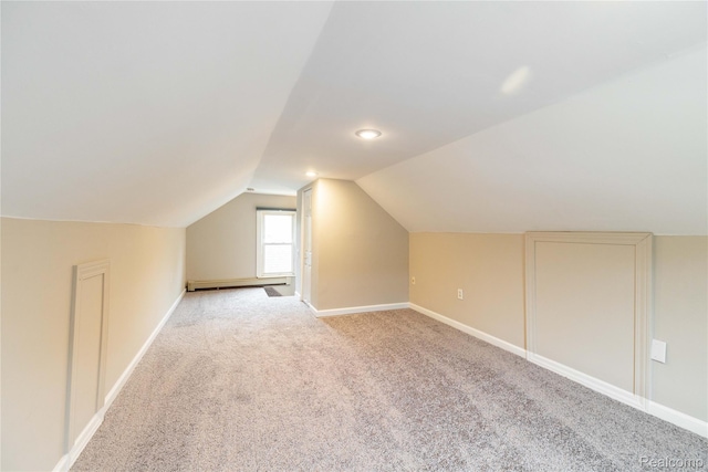 1953 Elmhurst St, Canton, MI 48187 - bonus room with light carpet, lofted ceiling, baseboards, and a baseboard heating unit