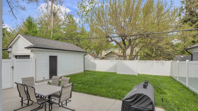view of patio / terrace with outdoor dining area and a gate