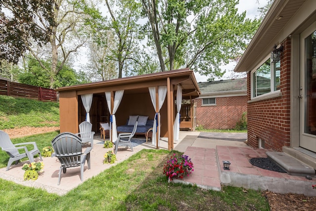 2441 Nottingham Rd, Ann Arbor, MI 48104 - view of patio featuring an outdoor hangout area