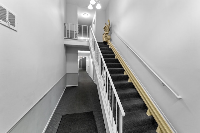 35980 Ann Arbor Trl, Livonia, MI 48150 - staircase featuring carpet flooring and baseboards