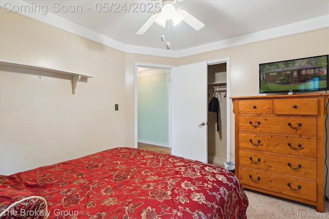 6605 Northview Dr, Clarkston, MI 48346 - bedroom featuring light colored carpet and ceiling fan
