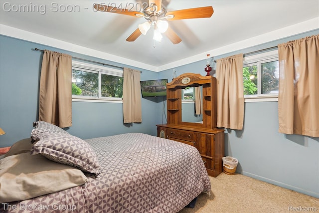 6605 Northview Dr, Clarkston, MI 48346 - bedroom featuring multiple windows, carpet floors, and ceiling fan