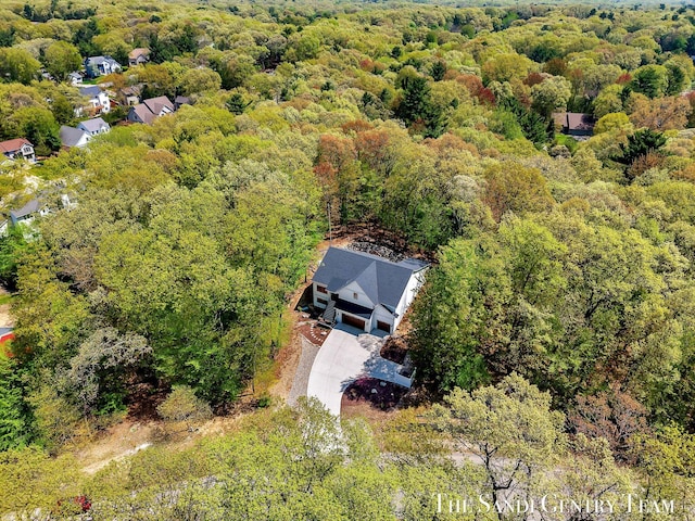 bird's eye view of a heavily wooded area
