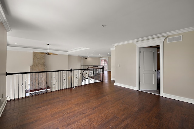66701 Notre Dame Blvd, Washington, MI 48095 - unfurnished room featuring a ceiling fan, crown molding, wood finished floors, and recessed lighting