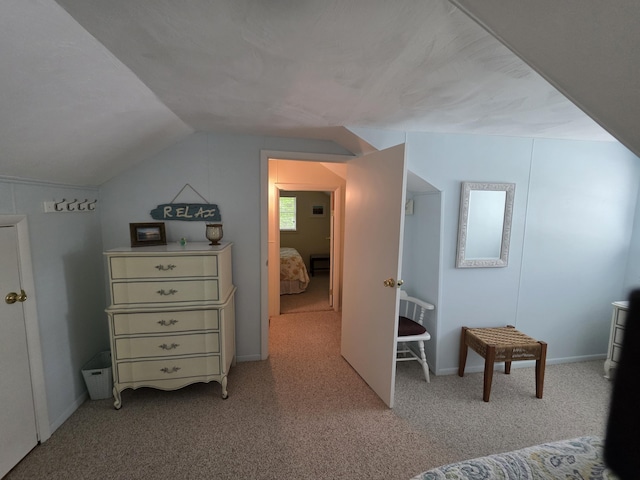 5022 N Ford Lake Rd, Fountain, MI 49410 - carpeted bedroom featuring lofted ceiling