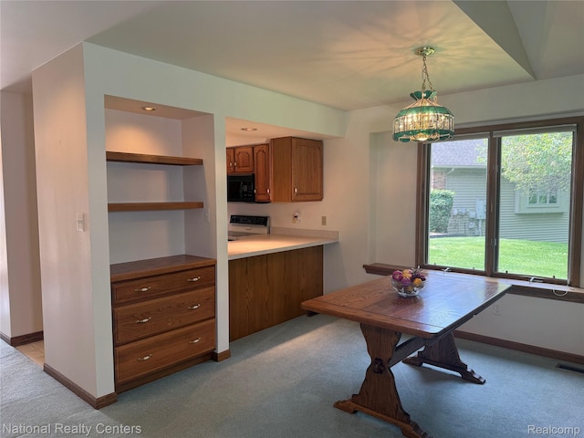 3052 Rivers Edge Dr, Wayne, MI 48184 - dining area with light colored carpet and baseboards