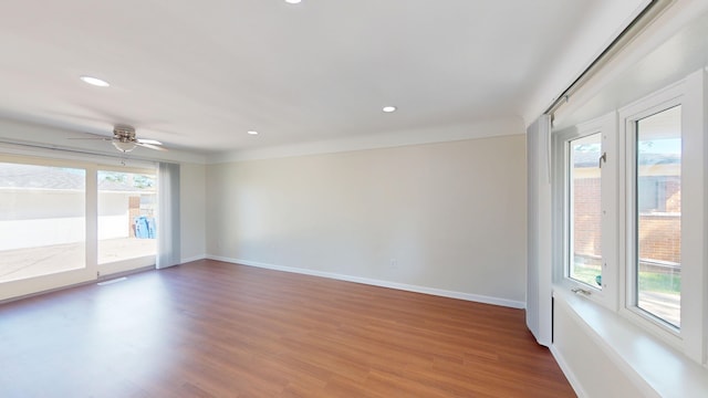 26817 Newport Ave, Warren, MI 48089 - unfurnished room featuring light wood finished floors, recessed lighting, a ceiling fan, and baseboards