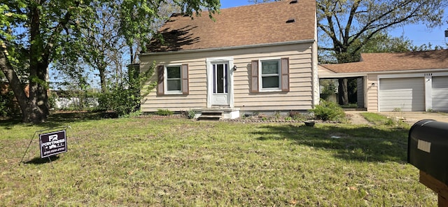 34802 Pardo St, Westland, MI 48185 - view of front of home featuring an attached garage, a front yard, driveway, and roof with shingles