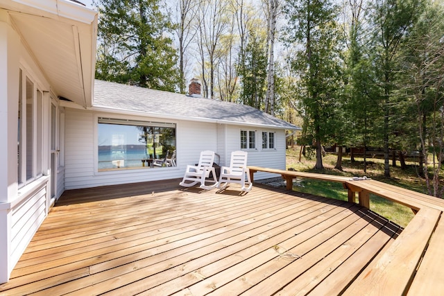 8432 S Dunns Farm Rd, Maple City, MI 49664 - view of wooden deck