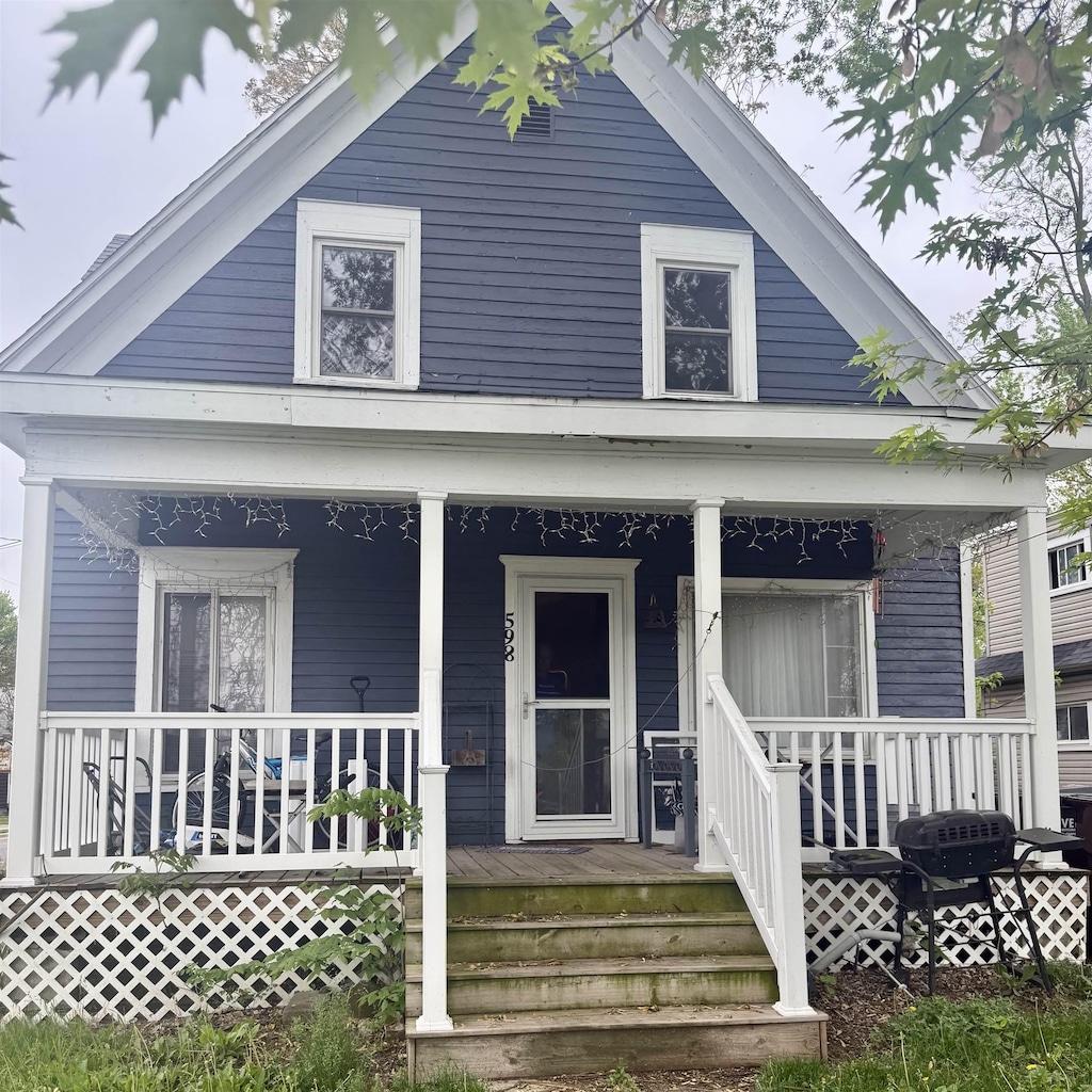 598 S Main St, Adrian, MI 49221 - view of front of property with covered porch