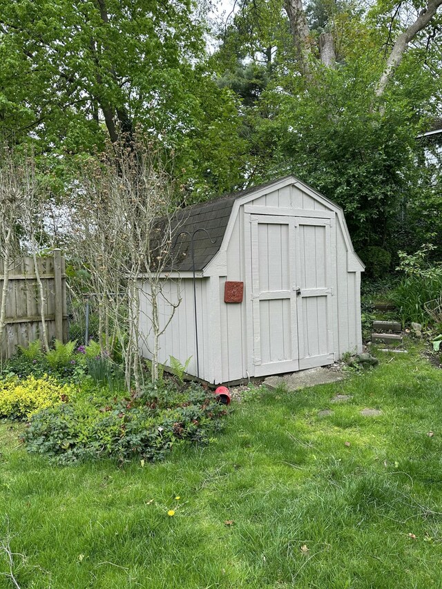 view of shed