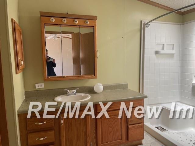 1944 S M 18 Hwy, Gladwin, MI 48624 - bathroom featuring vanity and tub / shower combination