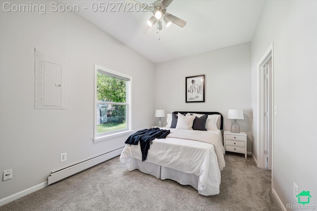 243 Reno St, Lake Orion, MI 48362 - bedroom featuring baseboard heating, carpet floors, baseboards, and electric panel