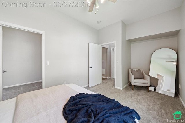 243 Reno St, Lake Orion, MI 48362 - bedroom with carpet flooring, baseboards, vaulted ceiling, and ceiling fan
