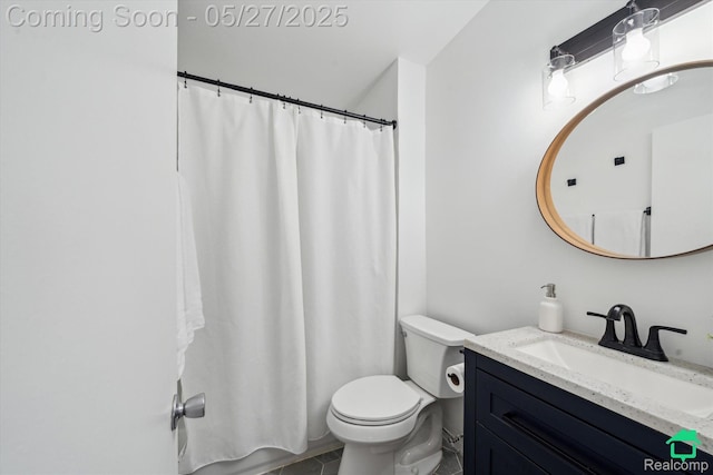 243 Reno St, Lake Orion, MI 48362 - full bath featuring vanity, toilet, a shower with curtain, and tile patterned floors