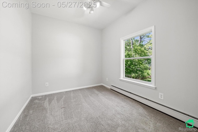 243 Reno St, Lake Orion, MI 48362 - carpeted empty room with baseboard heating, a ceiling fan, and baseboards