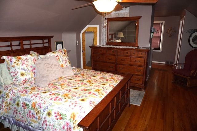 20727 Carlysle St, Dearborn, MI 48124 - bedroom featuring wood finished floors, lofted ceiling, and ceiling fan